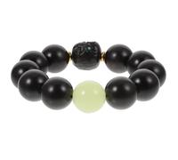 Ipetboom Ebony Bracelets Buddhist Beads Bracelet Creative Vintage Retro Style Comfortable Wearing Environmental-friendly Material Black Wood Beads Jewelry for Daily Wear