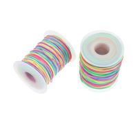 Ipetboom Elastic Beading Cord No Additional Tools Required Colorful for Jewelry Making 2 Rolls Nylon Polyester Stretchy String, Resistant to Breaking and Necklaces for Bracelets,
