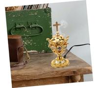 Ipetboom Electric Middle Eastern Style Incense Burner Plug In Metal Censer for Home Decor Aromatherapy Therapy Uk Plug Compact Tabletop Aromatic Burner