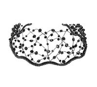 Ipetboom Elegant Black Wedding Tiara Hair Band with Artificial Diamonds, Fine Workmanship and Stable Design, Decorative Bride Headwear for Female Friends at Weddings