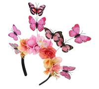 Ipetboom Elegant Butterfly Headband for Women Realistic Monarch Fascinator Wedding Hair Accessory Versatile Bridal Crown for Halloween Festivals Tea Parties and Photoshoots