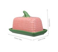 Ipetboom Elegant Ceramic Butter Dish with Lid for Freshness Preservation Multipurpose Storage for Butter and Cheese Stylish Red Countertop Container for Home and Restaurant Use
