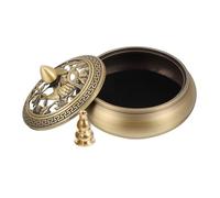 Ipetboom Elegant Copper Aroma Burner Incense Censer for Zen Tea Ceremony Retro Decorative Incense Furnace with Fireproof Design Compact Meditation and Air Purification Ornament for Home and