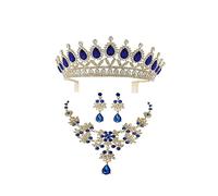Ipetboom Elegant Crown Necklace and Earring Set for Women Wedding Party Costume Accessories Stylish Alloy Jewelry Trio for Special Occasions and Prom