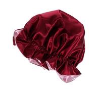 Ipetboom Elegant Double Layer Satin Chemo Headwear Sleep Bonnet Soft Elastic Edge Comfortable for Hair Loss Bathing Silk Sleep Cap