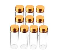 Ipetboom Elegant Gold Plating Glass Bottles 10-Pack Airtight Storage Cans for Cosmetics Perfume Essential Oils