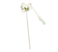 Ipetboom Elegant Green Butterfly Hair Chopstick for Women Chinese Style Hair Stick Hairpin for Buns and Weddings Valentines Day