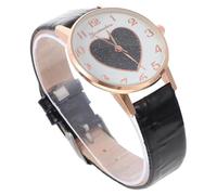 Ipetboom Elegant Women Digital Watch with Smooth Black Leather Strap Precise Quartz Movement Adult Wristwatch for Work School and Parties