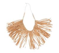 Ipetboom Elegant Wooden Bead Straw Pendant Wall Decor Vintage Style Handmade Craft Ornament for Living Minimalist Rustic Hanging Decoration with Fine Workmanship