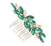 Ipetboom Emerald Crystal Hair Comb for Wedding Bridal Rhinestone Side Hair Accessory for Women