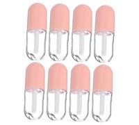 Ipetboom Empty Mini Lip Gloss Tubes 5ml, 8pcs Refillable Lip Balm Containers with Capsule Shape, Travel Makeup Supply for Women
