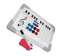Ipetboom Erasable Music Dry Erase Board Double-Sided Whiteboard with Treble and Bass Staffs for Classroom Teaching and Home Use Reusable Magnetic Symbol Board for Students and Musicians