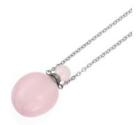 Ipetboom Essential Oil Diffuser Pendant Crystal Perfume Bottle Necklace Natural Rose Quartz Aromatherapy Jewelry for Women Yoga Meditation