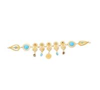 Ipetboom Ethnic Rhinestone Tassel Headband Chinese Style Headpiece for Women Boho Head Chain Jewelry Wedding Head Band Forehead Headpiece