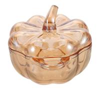 Ipetboom European Style Glass Pumpkin Jar with Lid Crystal Candy Bowl Decorative Storage Container for Halloween Cookies Jewelry Home Decor Party Wedding