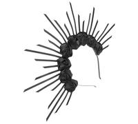 Ipetboom Exaggerated Rose Flower Crown Headband with Sunburst Spikes Lightweight Gothic Goddess Headpiece for Women for Halloween Cosplay Weddings and Themed Parties