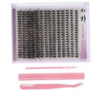 Ipetboom False Eyelashes Diy Cluster Lash Extensions Individual Eyelashes Kit Lash Tweezers for Self Use Includes Adhesive and Seal