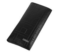 Ipetboom Fashionable Long Leather Wallet for Men Black Stylish Storage for Credit Cards and Coins Durable PU Leather with Zipper Design Show Your Personality and Fashion Sense