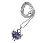 Ipetboom Fashionable Purple Turkish Evil Eye Pendant Necklace for Women Men Stainless Steel Clavicle Chain Jewelry Simple Amulet Accessory for Bad Luck Protection Gift