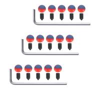 Ipetboom Faucet Hole Cover Set for Kitchen and Bathroom with Hot and Cold Water Temperature Indicators, Includes 15 Hex Screws, 15 Red and Blue Labels, and 3 Hex Wrenches for Sink
