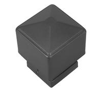 Ipetboom Fence Post Cap 60Mm Square Tubing Pyramid Style Dark Grey Matte Finish Decorative Fence Railing End Cover for Bridge Park Scenic Area Protection