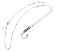 Ipetboom Fish Hook Ashes Urn Necklace Stainless Steel Cremation Jewelry Keepsake Pendant for Memorial Unique Fish Hook Design Necklace for Cherishing Loved Ones