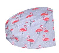 Ipetboom Flamingo Printed Scrub Cap Women Doctor Cap Cotton Working Hat Dust-proof Hat for Cleaning