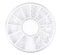 Ipetboom Flat Back Pearls Nail Decoration Mixed Sizes 200 Pieces 2mm/3mm White Half Round Pearl Cabochons for Nail Art and Craft Accessories