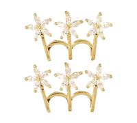 Ipetboom Flower Claw Earrings for Women, 1 Pair Three-Flower Design Multiple Hoop Claw Ear, Gold Plated Minimalist Wrap Earrings That Look Like Multiple Piercings