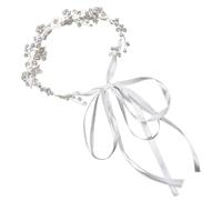 Ipetboom Flower Girl Headband Child Floral Headband with Ribbon Bridal Wedding for Girls Random Color