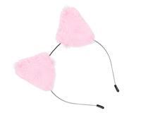 Ipetboom Fluffy Faux Fur Cat Ears and Fox Ears Hair Hoops Hair Bands Decorative Headdress for Party Favors for Pink Headband Lovers Adult Fans
