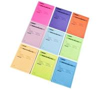 Ipetboom Fluorescent Paper Memo Pads 9 Colors Set Strong Adhesive Multi-Function Note Stickers for Daily Use Office and Student Portable Message Notes