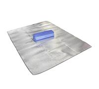 Ipetboom Foldable Double-sided Aluminum Moisture-proof Mat with Storage Bag, Waterproof and Cushioning Outdoor Beach Blanket for Backpacking and Riverside Breaks, 78.8x78.7 Inches