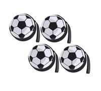 Ipetboom Football Pattern Tinplate Coin Purse Set 4pcs Creative Rounded Change Bags Small Money Organizer for Boys and Girls and Soccer Fans, Random Inner Color, Portable Random Color