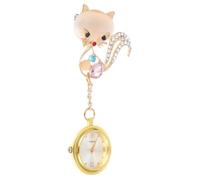 Ipetboom Fox-Headed Nurse Pocket Watch Pretty Lapel Watch for Nurses Brooch for Women for Examination Daily Wear