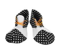 Ipetboom Funny Clown Shoes for Carnival and Prom Party Lightweight Black White Dotted Cosplay Footwear Comfortable Performance Accessory for Halloween and Circus Events