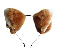 Ipetboom Furry Fox Ear Headband with Folded Plush Animal Ears, Cosplay Accessory for Women’s Costume and Party Headwear