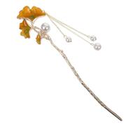 Ipetboom Ginkgo Leaf Hair Stick with Tassel Chain Antique Style Hairpin for Women Elegant Japanese Hanfu Accessory Vintage Inspired Design for Enhancing Hairstyles and Adding Sophistication