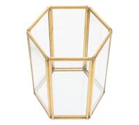 Ipetboom Glass Makeup Brush Holder Cup with Gold Pearl Accent, Cosmetic Storage Organizer for Vanity Desk, Acrylic Makeup Brush and Eyebrow Pencil Storage Box