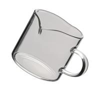 Ipetboom Glass Milk Frothing Pitcher Creamer Pitcher 120ml for Holding Sauce and Cream with Double Mouth Design and Ergonomic Handle for Hotels and Restaurants