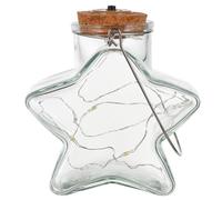 Ipetboom Glass Star Bottle Hanging Night Light, Warm White LED Jar Lamp with Origami Crane Design, Decorative Fairy String Light for Wedding and Garden Outdoor Use