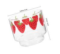 Ipetboom Glass Strawberry Mug Capacity Breakfast Cup for Milk Juice Smooth Surface with Smooth Edges Safe Transparent Drinkware for Home Office Cafe