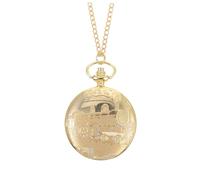 Ipetboom Gold Vintage Pocket Watch Quartz Antique Train Pattern Practical Chest Watch Chain for Women Men Dad Christmas Birthday