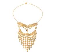 Ipetboom Golden Metal Belly Dancer Veil Mask with Metal Coins Charm, Wear-resistant and Meticulously Crafted, for Halloween Performance and Arabian Dance-inspired Outfit