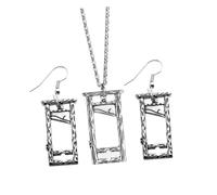Ipetboom Gothic Jewelry Set Classic Guillotine Design Dark Earrings and Pendant Necklace 1 Set Halloween Party Birthday Theme Parties and Special Occasions
