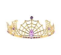 Ipetboom Gothic Spider Web Crown Alloy Tiara Lightweight Rhinestone Halloween Headpiece for Women Masquerade Party Comfortable Princess Queen Hair Accessory
