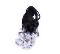 Ipetboom Gradient Big Wave Wig Tiger Mouth Clip Tail Long Curly Wig Stylish Headwear