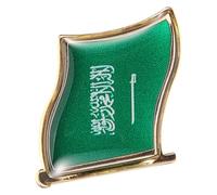 Ipetboom Green 3d Saudi Arabia Flag Pin Clothing Badge Clothes Brooch Pin Iron Epoxy Material Easy to Match Accessory for Men National Day