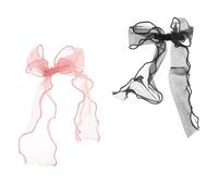 Ipetboom Hair Clips and Superb Craftsmanship 2pcs Black Gauze Bow with Adorable Unique Design Decorative Clips Random Color for Women for Hair Bun and Daily Wear