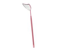 Ipetboom Half-Moon Shape Eyelash Inspection Mirror Portable Lash Extension Tool with Clear and Non-Slip Handle for Precise Makeup and Eyelash Checks Stainless Steel Design Pink